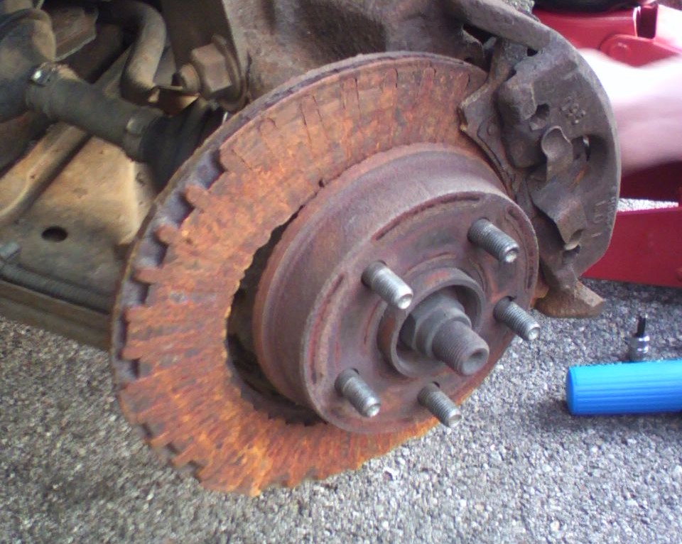 An example of a worn down brake rotor
