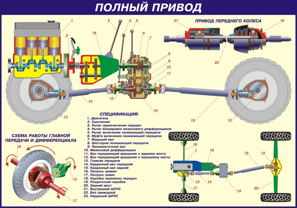 Трансмиссия автомобиля состоит из