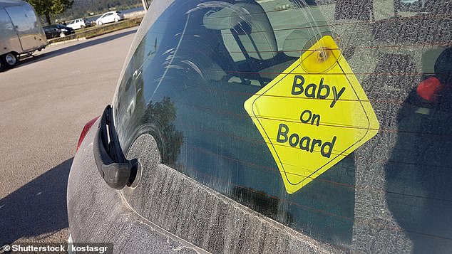 Baby on board: AA Cars has revealed its eight top picks new parents can fit this sign into 