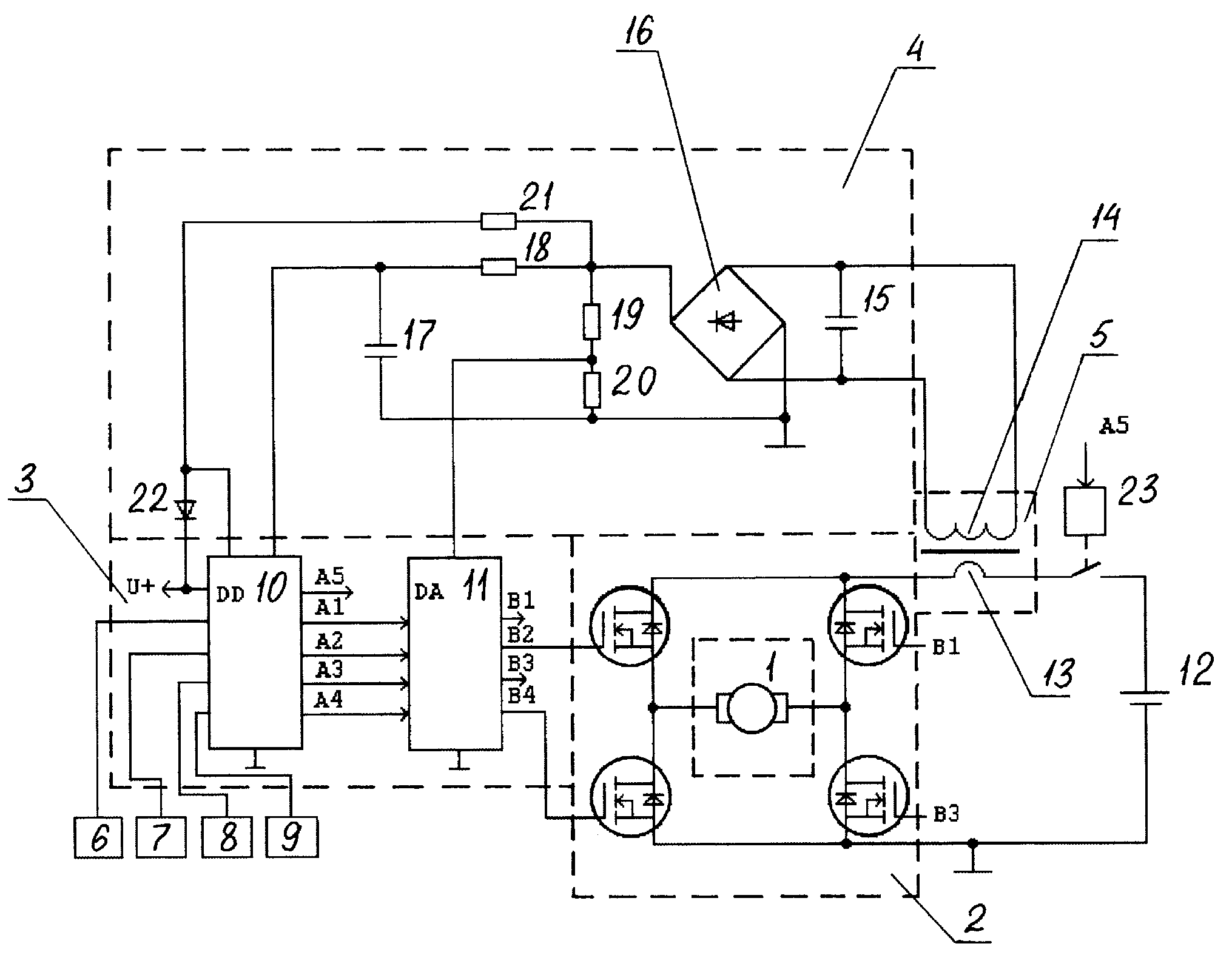 Схема электрическая судовая рулевого электропривода