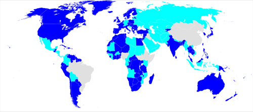 страны признающие международные права