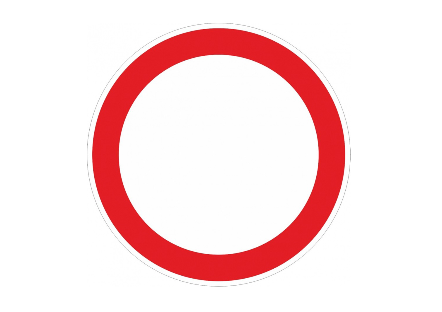 Знак с красным кругом и белым фоном