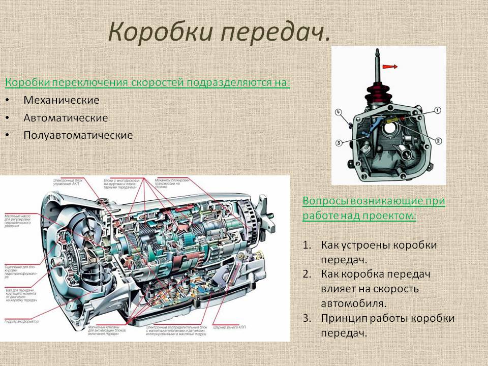 Трансмиссия состоит из механизмов