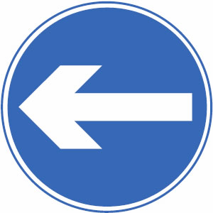 Proceed in direction indicated by the arrow sign