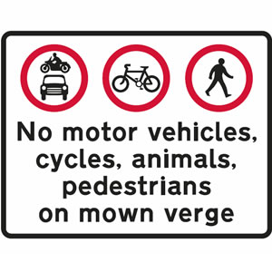 Do not use verge road sign