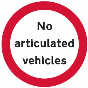 No articulated vehicles sign