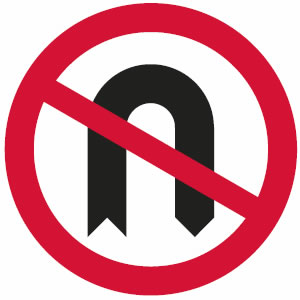 No U-turn sign