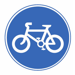 Route for pedal cycles only road sign