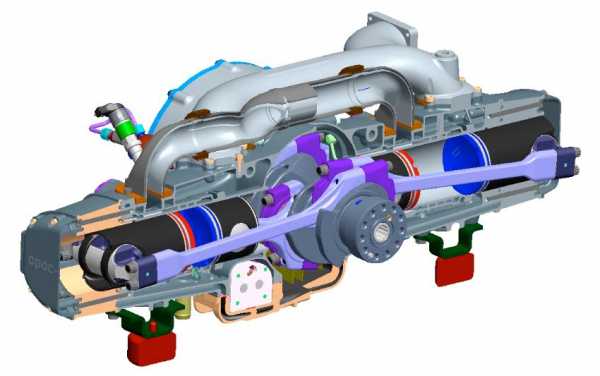 Как выглядит оппозитный двигатель